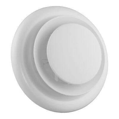 Vt0111 Round Air Diffuser, 5-6 In Duct Opening, 3-1/2 In Height, Plastic, White