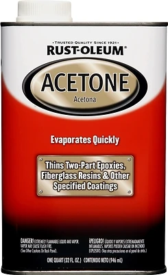 Automotive Acetone Quart - 32 Ounces, Model 248667, Fast-evaporating Solvent