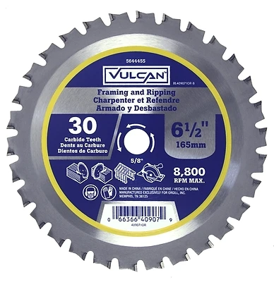 409071or Smooth Cut Carbide Circular Saw Blade, 30 Teeth, 6-1/2 In Diameter