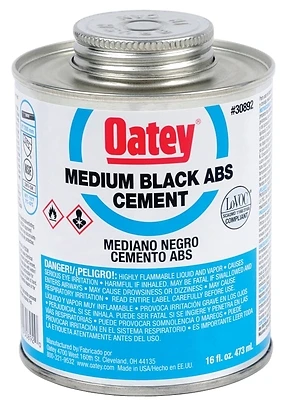 Oatey 30892 Black ABS Solvent Cement, Medium-Bodied, 16 Oz