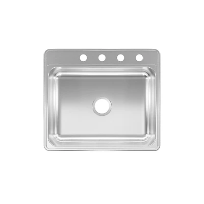 Kindred Stainless Steel Top Mount 25 In. W X 22 In. L Single Bowl Kitchen Sink