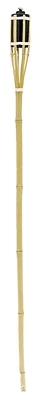 Y2571 4 Ft Bamboo Party Torch, 96 Pk, Beige, Black, Fiberglass Wick