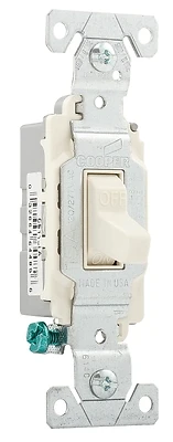 Eaton Cs115la Ac Quiet Toggle Switch, 120/277 Vac, 15a, Light Almond, 10 Pk