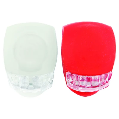Hy-Ko KC631 LED Bike Light, Keychain, Red/White, Silicone