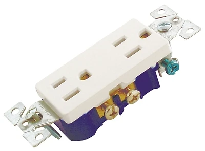 Eaton 1107W-BOX Duplex Receptacle, 15 Amp, White
