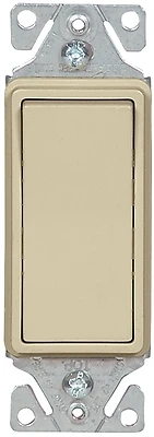 Eaton Wiring 7503V-BOX 3-Way Rocker Switch, 15A 120/277V, Ivory
