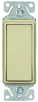 Eaton Cooper 7501V-Box Decorator Rocker Switch, 15A, Ivory