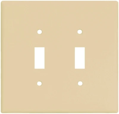Eaton 2149V-BOX 2-Gang Jumbo Toggle Wall Plate, Ivory, 5.25 x 5.313 In.