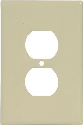Eaton Cooper 2142V-BOX Jumbo Duplex Wall Plate, Ivory, 1-Gang