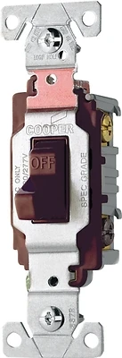 Cs320b 3-way Toggle Light Switch 20a, 120/277v, Brown