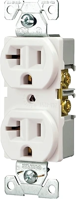 Eaton BR20W Duplex Receptacle, 20A, 125V, White