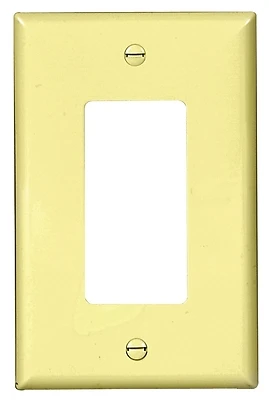 Eaton PJ26V 1-Gang Decorative Wall Plate, Ivory, Polycarbonate