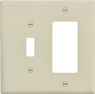 Pj126v 2 Gang Decorator/toggle Wall Plate, Ivory, 20 Pk
