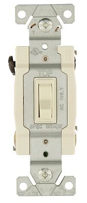 Cooper 7193527 4 Way Quiet Toggle Switch, Light Almond With Built-in Wire Stripper