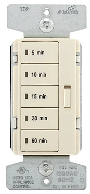 Pt18m-la-k 5-button Programmable Wall Switch Timer, Light Almond