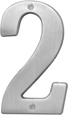 5" Satin Nickel Dimensional House Number 2 - Model Br-51sn/2