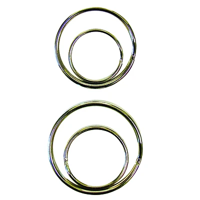 Hy-Ko KC228 Split Key Rings, Steel, Assorted Sizes, 4-Pk.