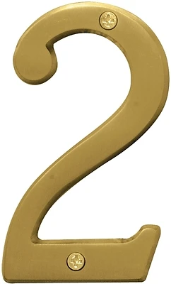 Hy-Ko Prestige BR-43BB/2 House Number 2, 4 In. Brass