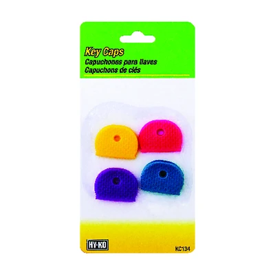 Hy-Ko KC134 Key Cap Set, Vinyl, Assorted Colors, 4-Pack