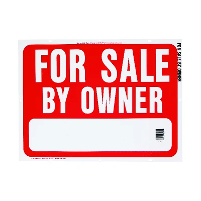Hy-Ko RS-605 For Sale By Owner Sign, Plastic, 18 In. H x 24 In. W