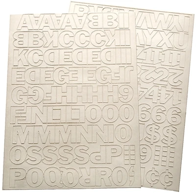 Hy-Ko 30013 House Address Set, Self-Stick Vinyl, White, 1-In. Numbers & Letters