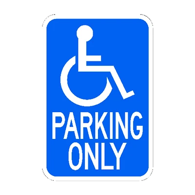 Hy-Ko HW-13 Handicapped Parking Sign, Blue & White Aluminum, 12 x 18-In.