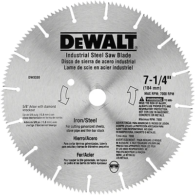 DeWalt DW3330 Steel & Iron-Cutting Saw Blade, 7-1/4 In., 16-Tooth