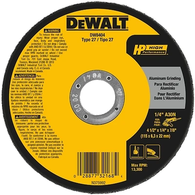 Grinding Wheel, Aluminum, 1/4 x 7/8 x 4-1/2 In.