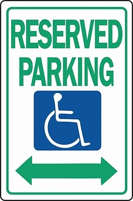 Hy-Ko HW-32 Reserved Parking Sign, 18 x 12 In., Aluminum, Handicap