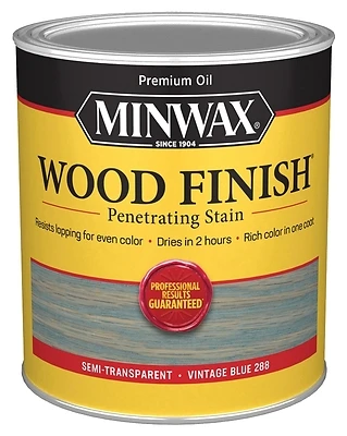 Minwax 701104444 Wood Finish Stain, Vintage Blue, 1 Qt.