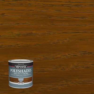 Minwax 214964444 Polyshades Wood Stain + Polyurethane, Honey Gloss, 1/2 Pt.