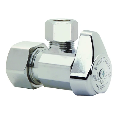 BrassCraft G2CR19X CD Chrome Angle Stop Valve, 1/2 x 3/8 In.
