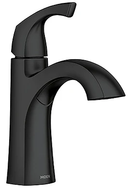 Moen 84505BL Lindor Single-Handle High-Arc Bathroom Faucet, Matte Black, 1.2 GPM