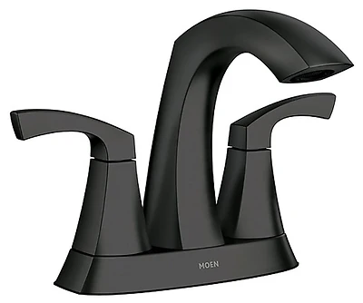 Lindor 2-Handle, High-Arc Bathroom Faucet, 4-In. Centerset, Matte Black