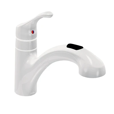 Moen CA87316W Renzo Glacier Kitchen Faucet, 1-Handle, Pull-Out Spray