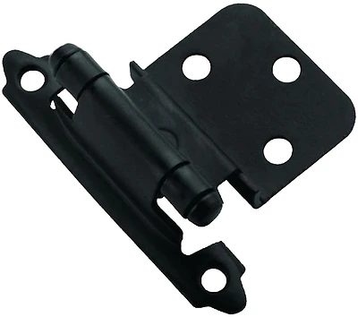 Amerock Cabinet Hinge, Self-Closing, 3/8 In. Inset, Matte Black, 2-Pack