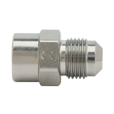 Brass Pipe Fitting, Fine Thread Adapter, 9/16-24 x 3/8 In.