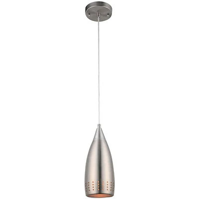 Mini Pendant Light, Brushed Nickel/Metal Shade, 60-Watt