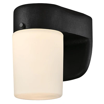 Westinghouse 61067 LED Wall Lantern Fixture, Frosted Glass, Black, 6.69 x 4.96 In.