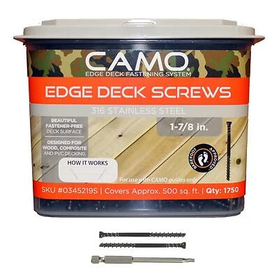 #7 X 1-7/8 In. Stainless Steel Trimhead Deck Screws 1750 Ct. Box, Model 345219s