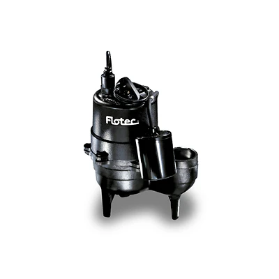 1/2 Hp Cast Iron Sewage Ejector Pump With Tethered Switch, 9000 Gph