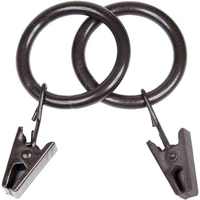 Kenney KN75003 Curtain Clip Ring, Metal, Dark Brown