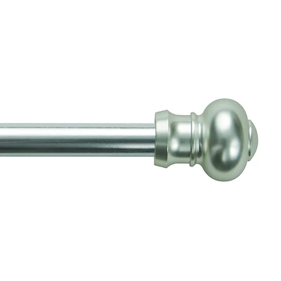 Kenney KN360/19NP Ashby Cafe Curtain Rod, Satin Silver, 7/16 In., 28-48 In.