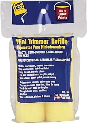 Foam Mini Trim Paint Roller Refills, 4 In., 2-Pk.