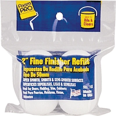 Fine Finisher 2 In. Mini Foam Roller Cover Refill (2-pack) Model 163
