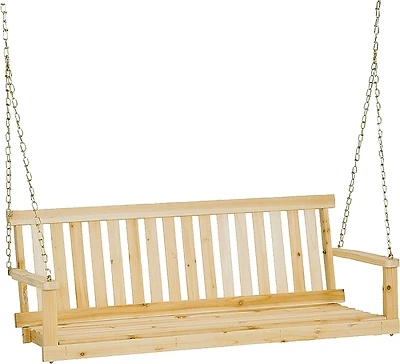 Jennings 4 Ft. Natural Hardwood Porch Swing With Chains - Model H-24n
