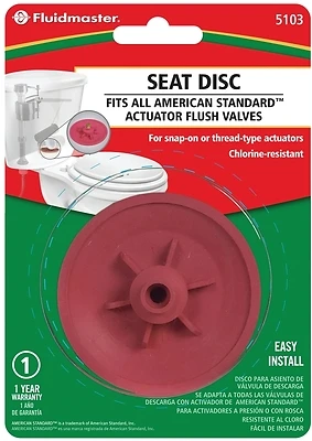 Fluidmaster 5103 Seat Disc, Rubber, Red, American Standard