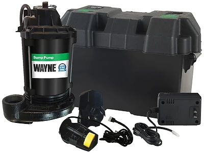 Wayne ESP25N Sump Pump System, 12V Battery Backup, 0.33 HP, 600 GPH