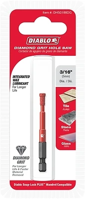 Diamond Grit Hole Saw, 3/16-In.
