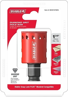 Diamond Grit Hole Saw, 1-3/8-In.